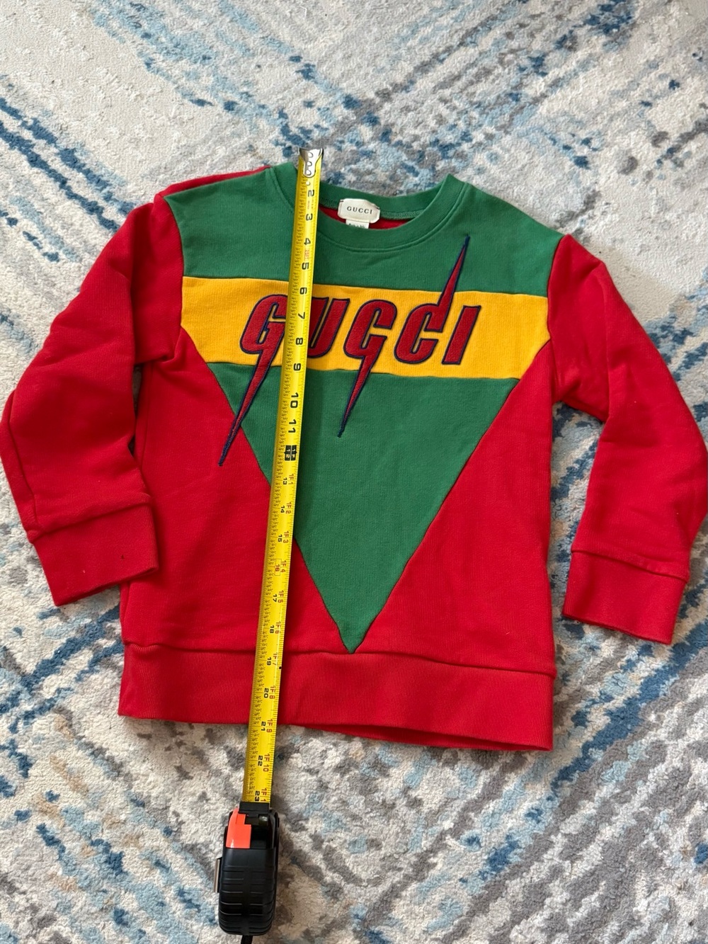 Gucci Kids Red, Green & Yellow Logo Pullover Sweatshirt